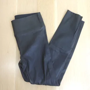 SPRWMN High Waist Leather Ankle Leggings Very Dark Brown Size Small