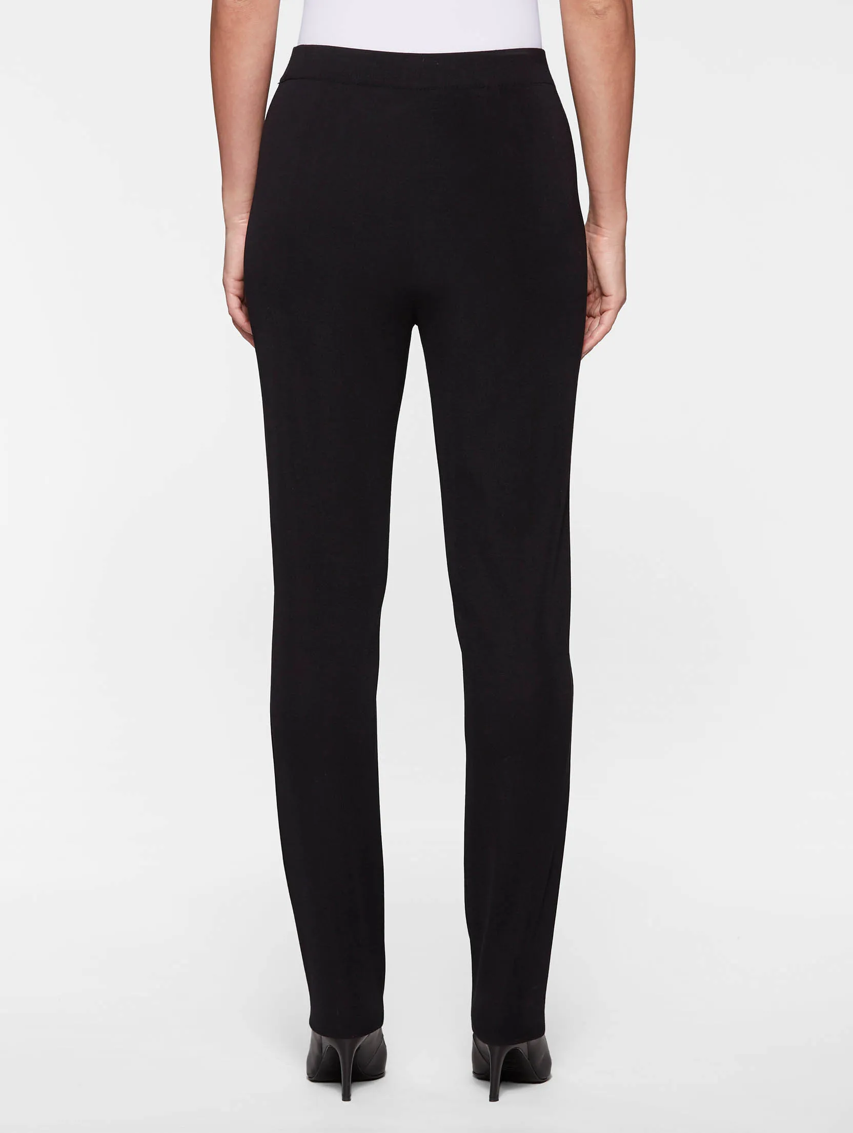 Straight Leg Knit Pant, Black