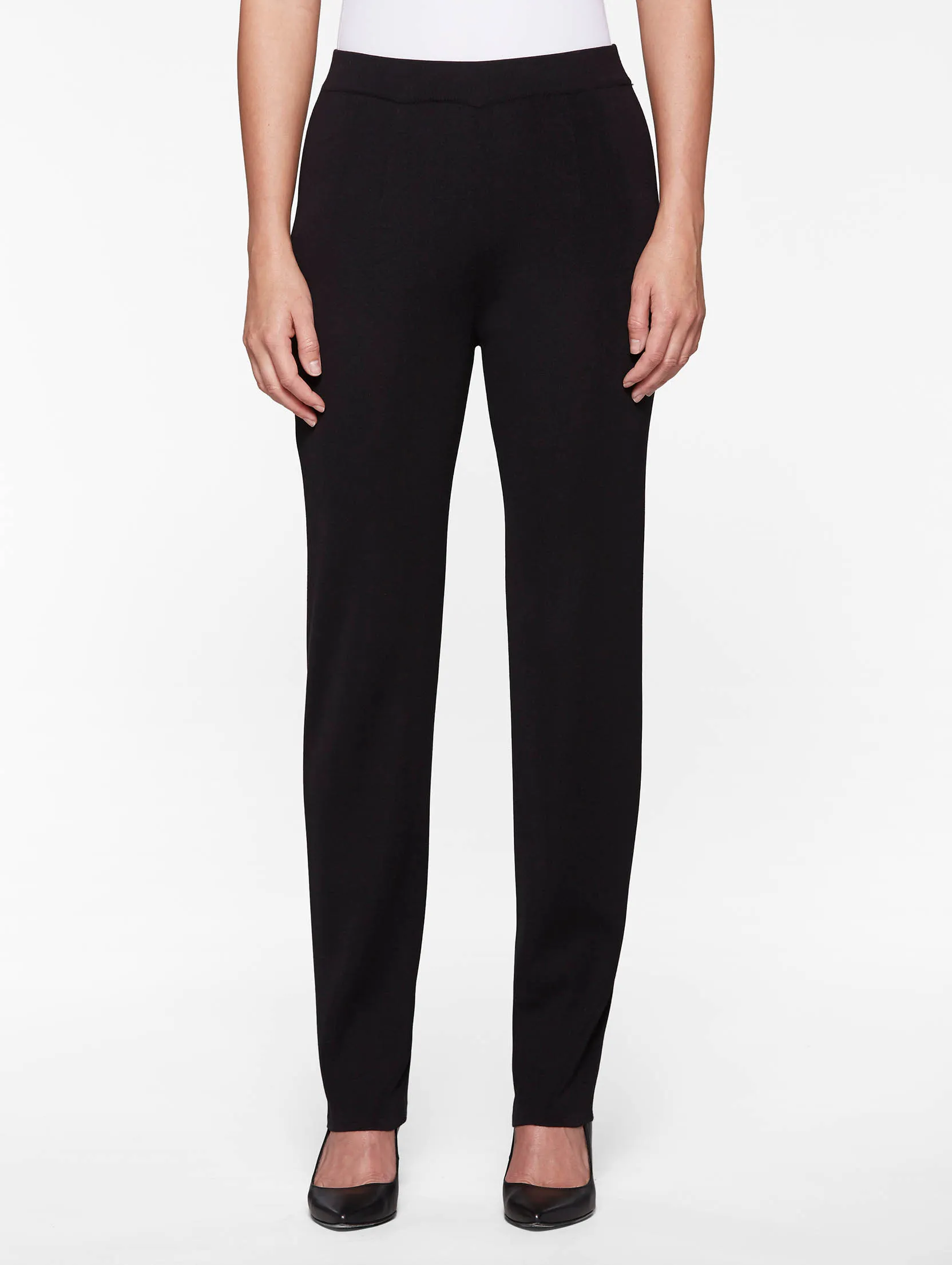 Straight Leg Knit Pant, Black