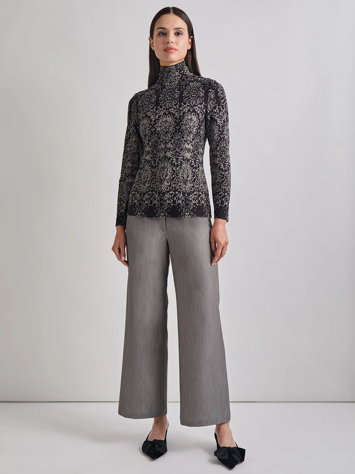 Stretch Woven Wide Leg Pant