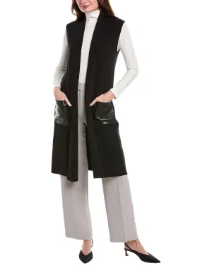T Tahari Mixed Media Sweater Vest