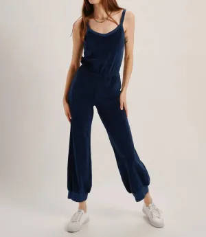 The Giorgi Tank Jumpsuit In Terry In Navy
