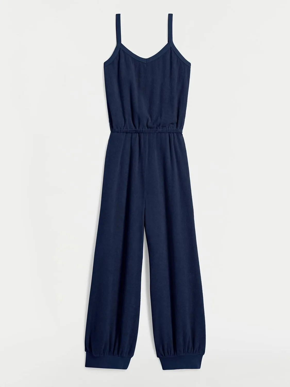 The Giorgi Tank Jumpsuit In Terry In Navy