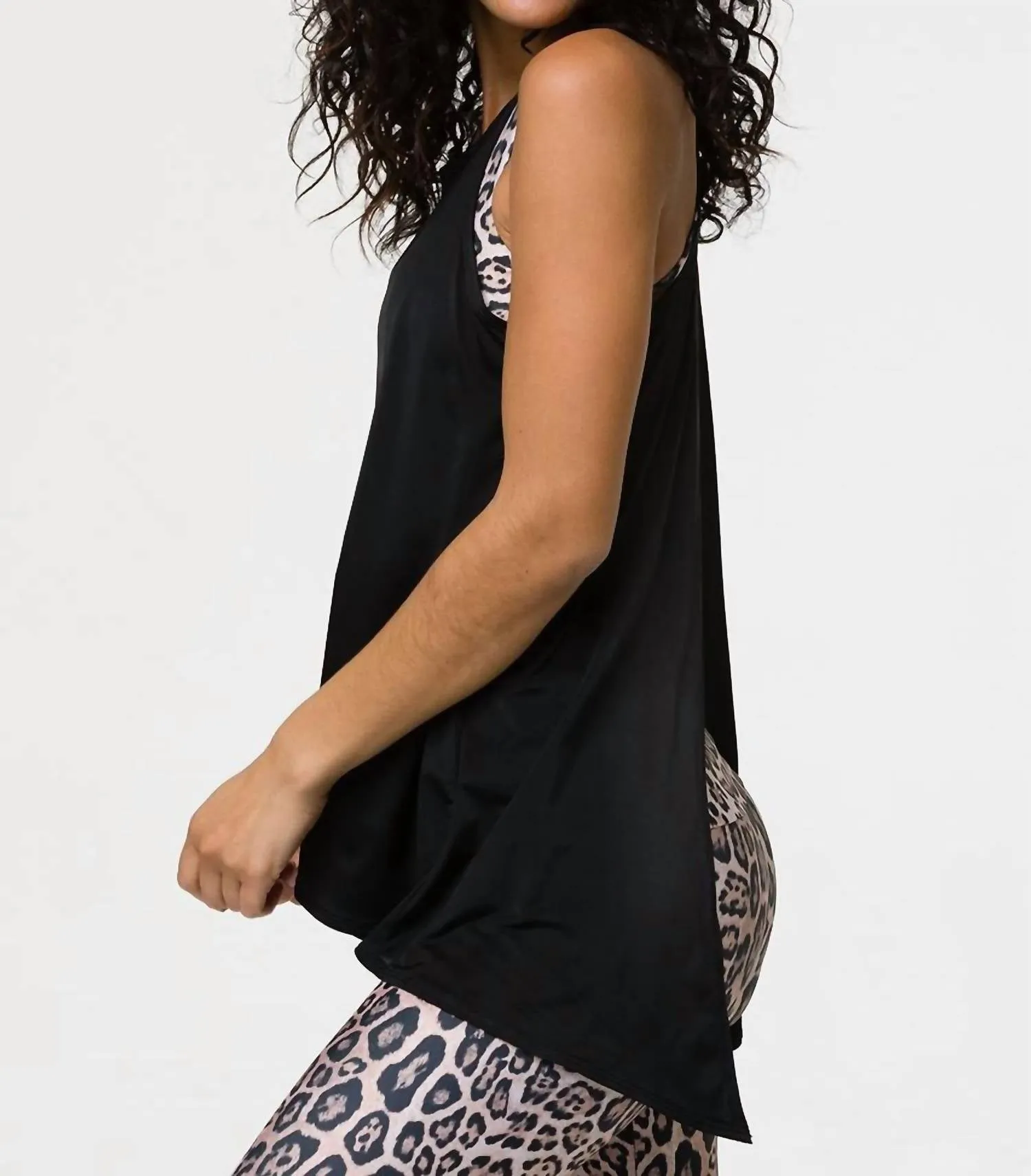 Tie Back Tank Top In Black