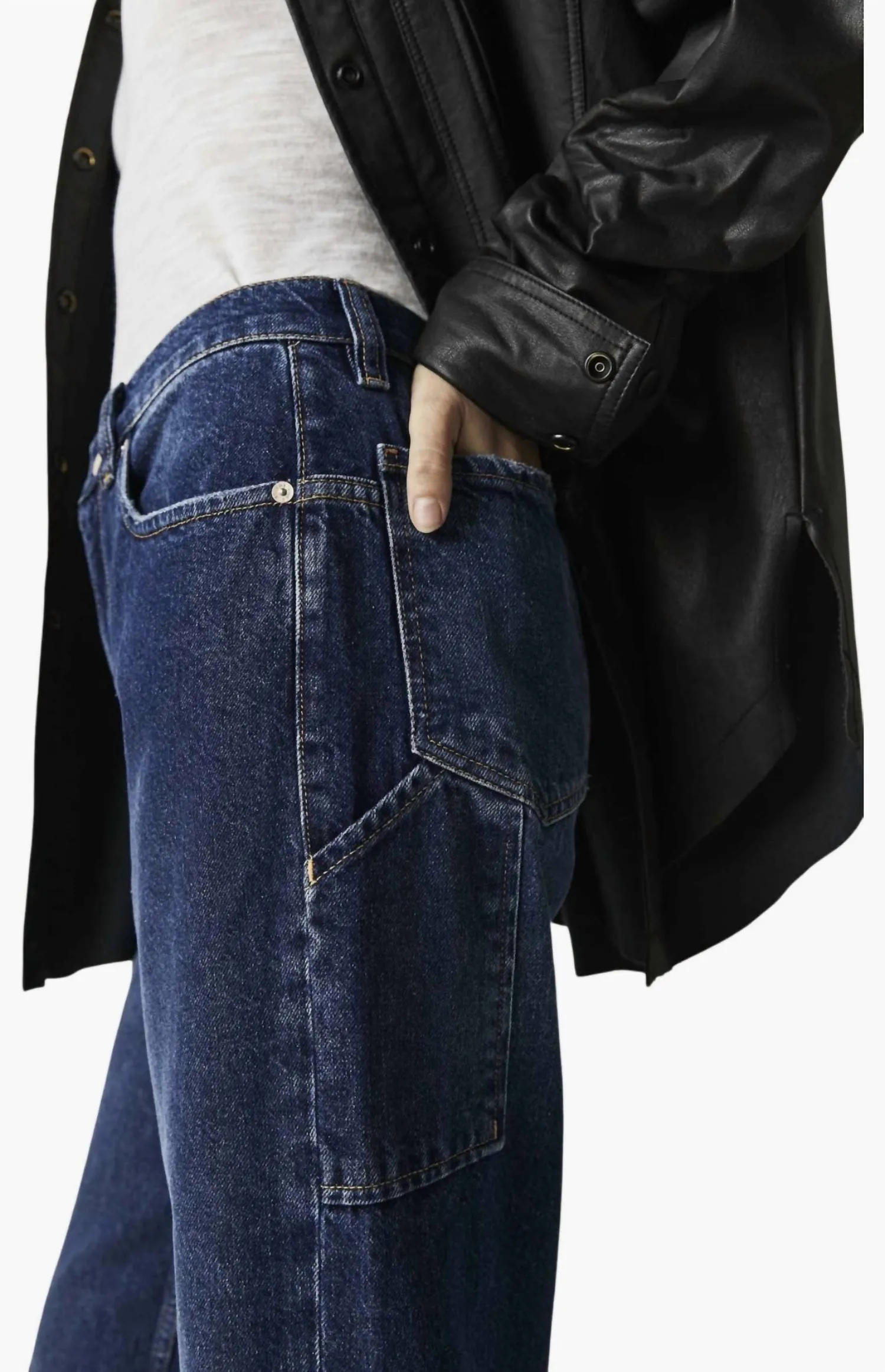 Tinsley High Rise Baggy Jeans In Dark Romance