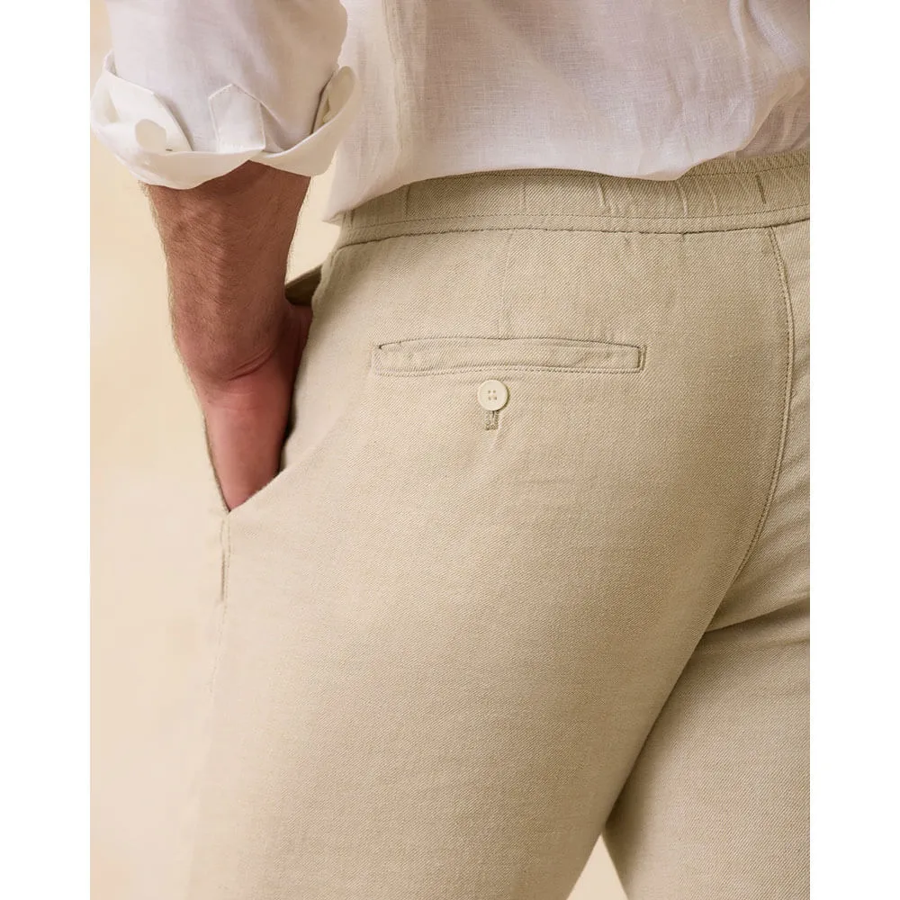 Tommy Bahama Beach Coast Linen Blend Elastic Pull On Pants - Stone Khaki* Mens Tommy Bahama