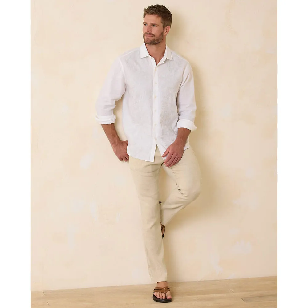 Tommy Bahama Beach Coast Linen Blend Elastic Pull On Pants - Stone Khaki* Mens Tommy Bahama