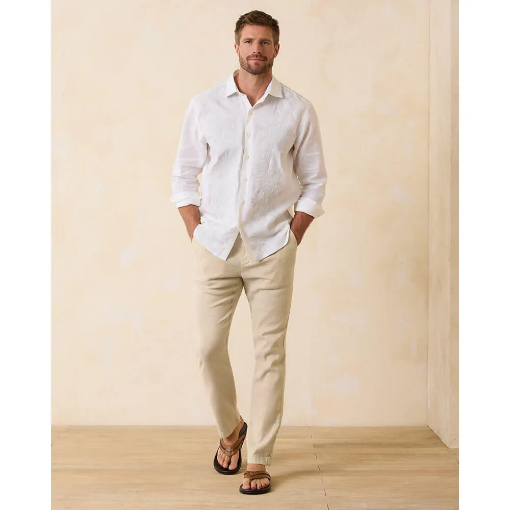 Tommy Bahama Beach Coast Linen Blend Elastic Pull On Pants - Stone Khaki* Mens Tommy Bahama