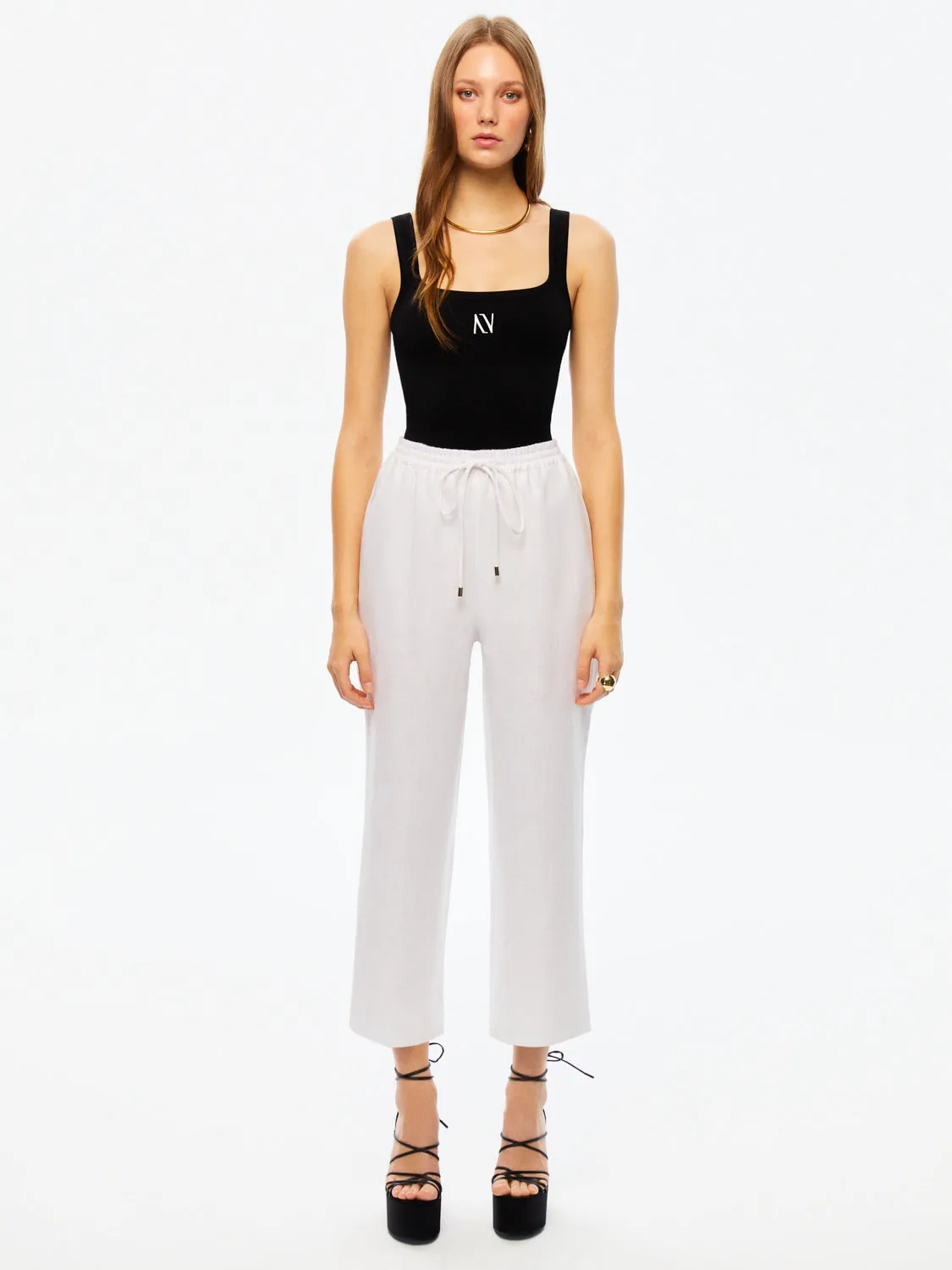Wide-Leg Linen Pants