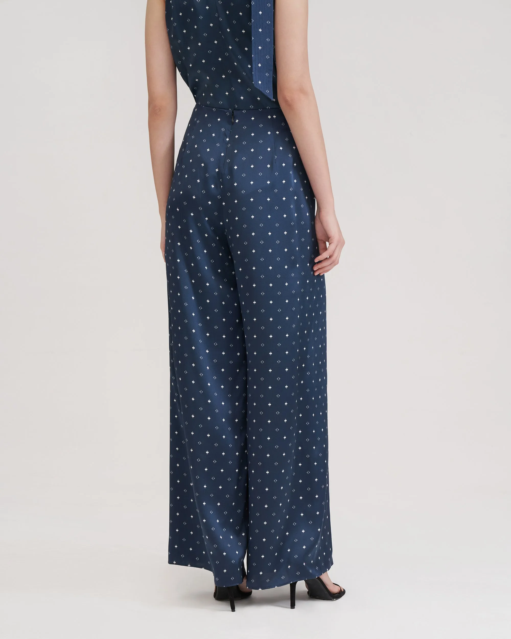Wide-legged Silk Ginkgo Pants for Women