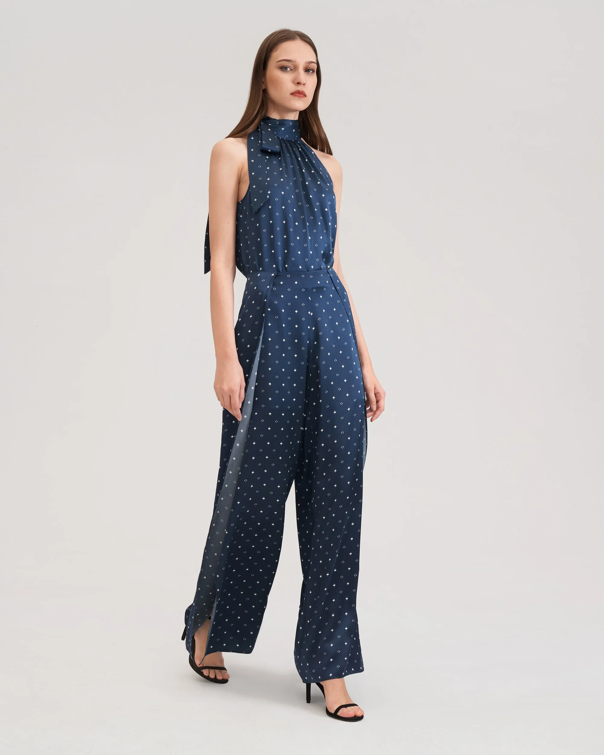 Wide-legged Silk Ginkgo Pants for Women