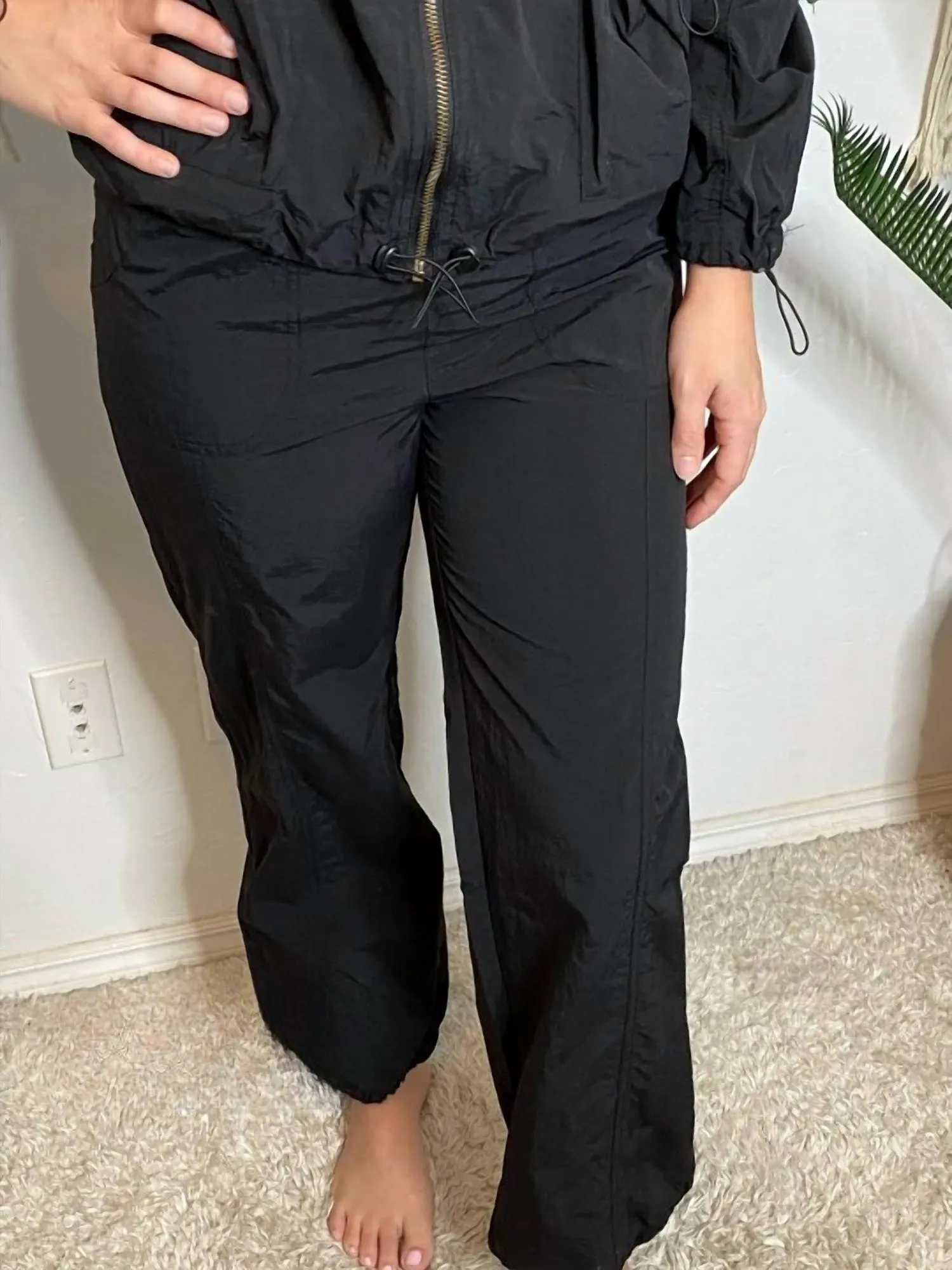 Wind Suit Jacket & Pants Set In Black