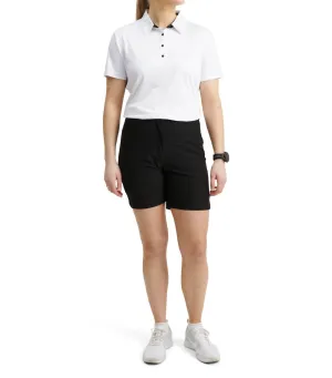 Women Cherry Stripe Polo In White