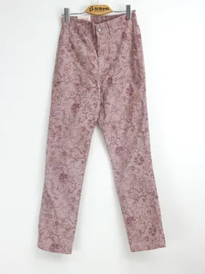 Women's Floral Printed Jeans Pants,Pink