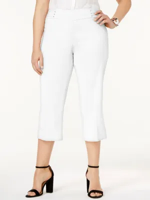 Women's Plain Cropped Pants,White