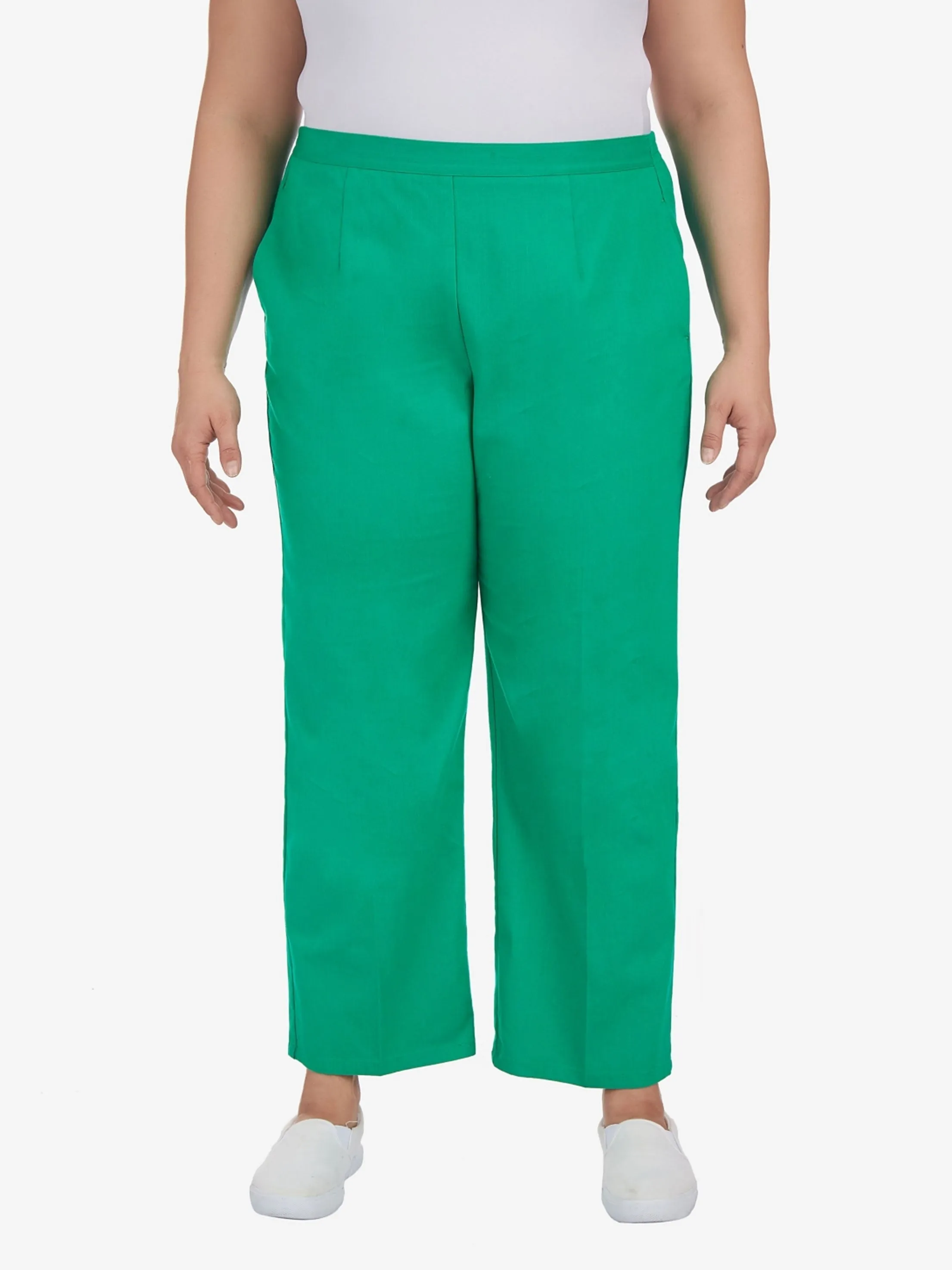 Women's Plain Pants,Green