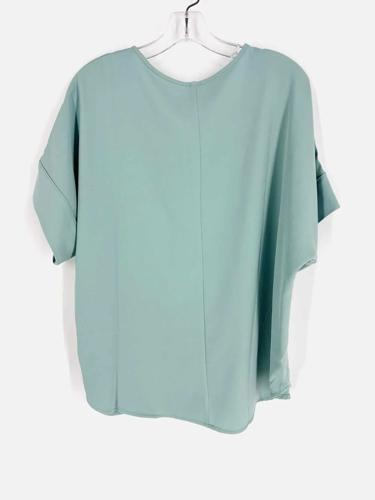 Zenana Size L Sage Front Seam Solid Tops Top-Short Sleeve