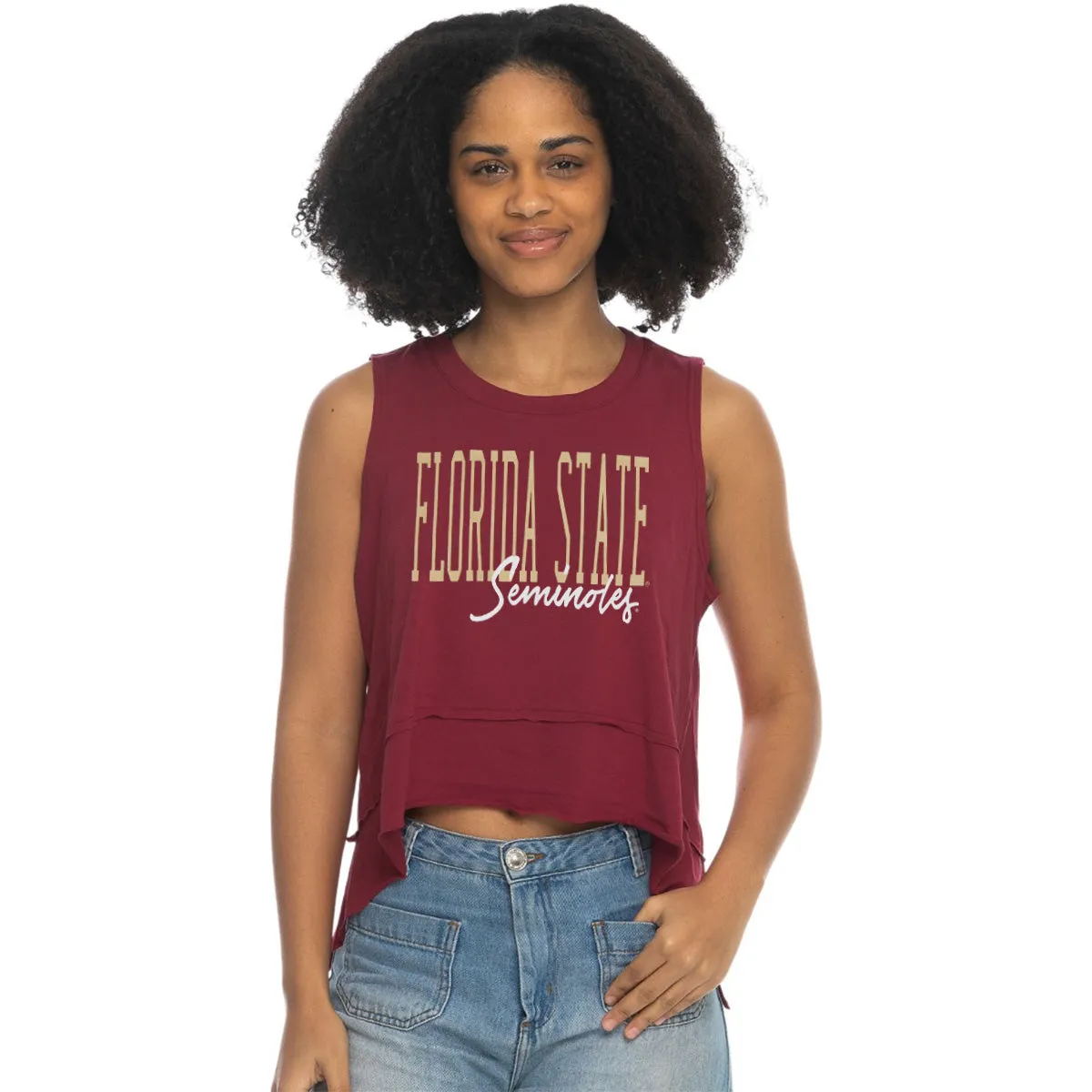 ZooZatz Women's Florida State Seminoles Tri-blend Flowy Tank - Garnet ZooZatz Clothing Women