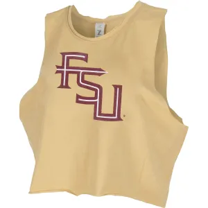 ZooZatz Women's Stacked FSU Crop Muscle Tank - Gold ZooZatz Clothing Women
